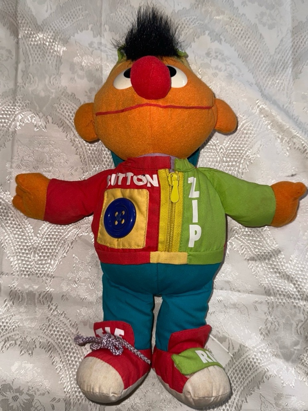 Sesame Street Ernie Colorful Orange, Red, Green, Blue Learning Plush